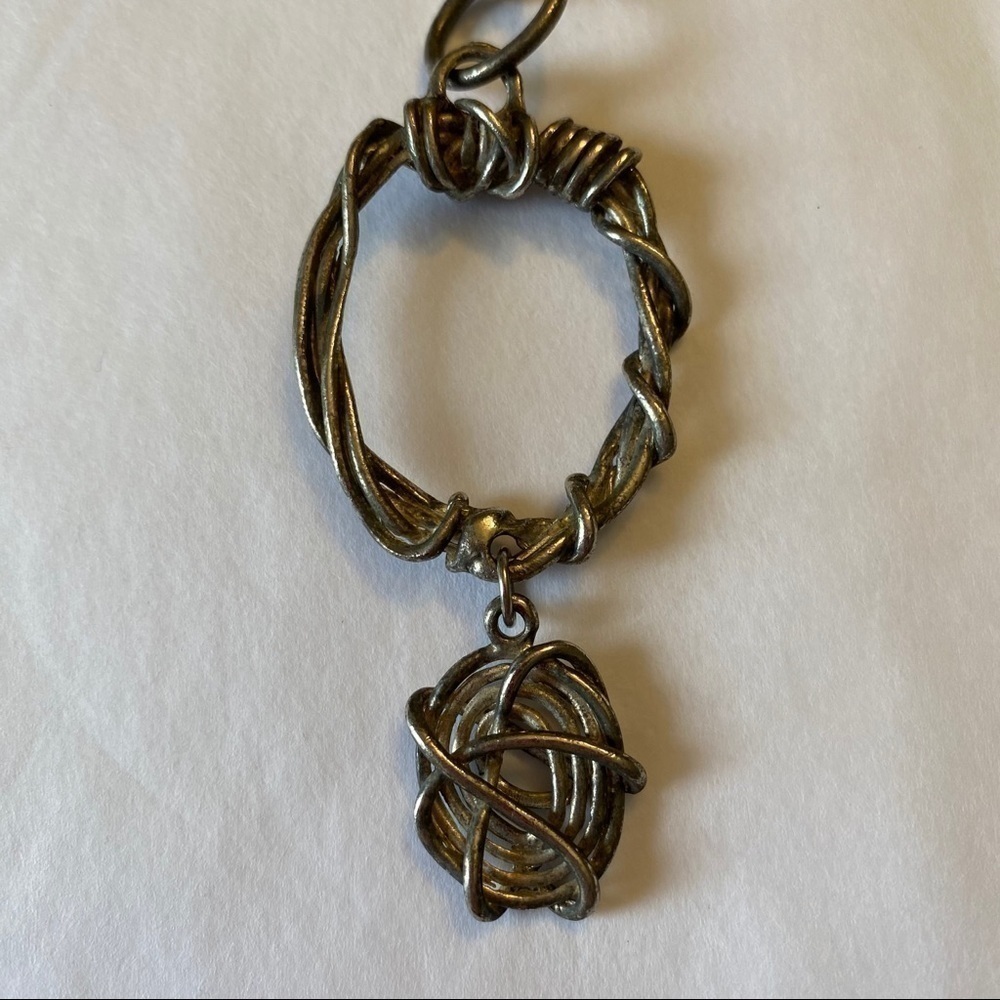 𝅺WIRE wrap style pendant statement necklace​​​​​ - Picture 2 of 3
